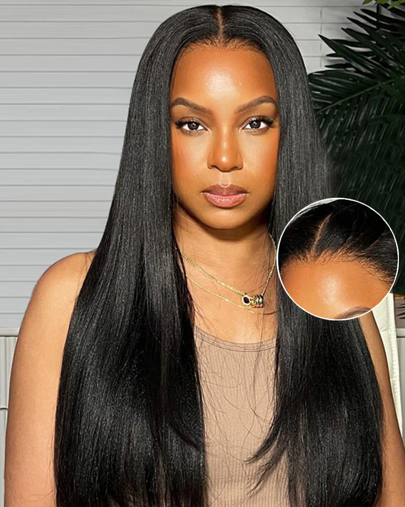 Silky Straight Natural Black 13x4 Lace Front Human Hair Wig